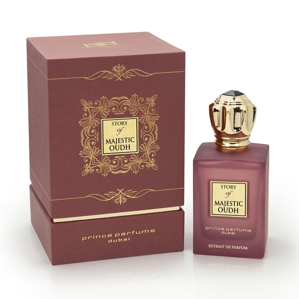 Prince Parfums Dubai - Majestic Oudh Extrait de Parfum - Fragancia de lujo unisex - 3.4 oz - Aroma exclusivo de larga duración - Oudh rico y sofisticado con vainilla ámbar y almizcle