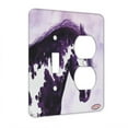 thumbnail image 1 of KuzmarK™ 2 Gang Single Toggle / Single Duplex Wall Plate - Purple Pinto Mustang Abstract Horse Art by Denise Every, 1 of 1