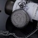 thumbnail image 5 of Reloj de bolsillo vintage de cuarzo negro con números romanos y cadena, 5 of 5