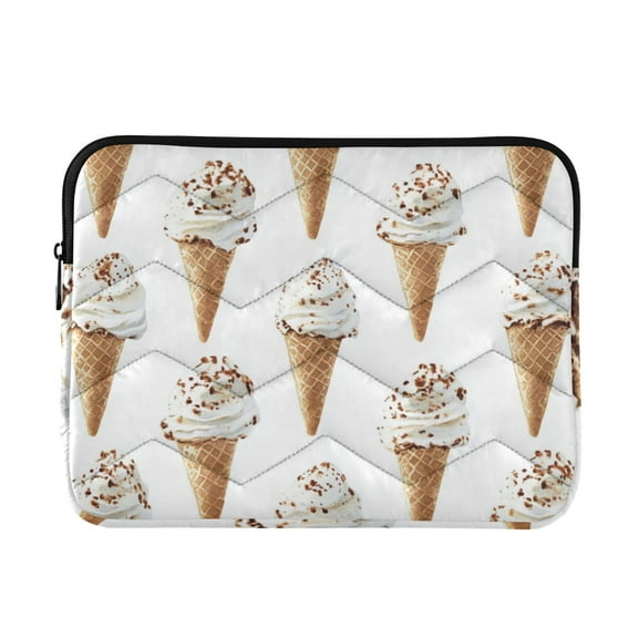 FORMRS 13"-13.3" Laptop Sleeve Protective Case Soft Carrying Quilted Computer Bag Cover, Cartoon Ice Cream Pattern