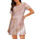 thumbnail image 1 of Easygdp Rose Gold Glitter Splatter Camisón de manga corta para mujer, informal, estampado, 1 of 6