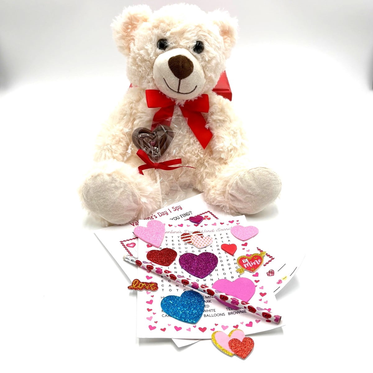 Valentine's Day Kids Gift Basket, Lollipops, Arts and Crafts