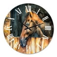 thumbnail image 2 of Designart 'The Head Of A Horse In Stable' Farmhouse Wall Clock, 2 of 5