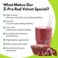 thumbnail image 3 of R-Kane Nutritionals Z-Pro Mezcla de bebida de proteína Red Velvet - Mezcla de pudín y batido alto en proteínas, bajo en calorías y bajo en grasa - Reemplazo de comidas, paquetes para llevar - Potencia, 3 of 5
