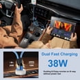 thumbnail image 5 of Bioonis Compatible for iPhone Car Charger, 38W Dual Port USB C Car Charger Adapter+6FT USB C to Light-ning Cable & Light-ning Cable, Type C Car Cigarette Lighter Compatible with iPhone, Samsung(Blue), 5 of 7