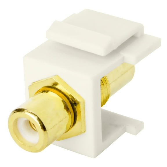Skywalker Brand — Keystone RCA Female to RCA Female Connector Insert (Yellow Band | Light Almond)