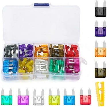 Holloyiver 120pcs Mini Car Fuse Kit, Versatile Automotive Fuse Assortment with Clip Durable Micro Blade Fuse (2Amp/3A/5A/7.5A/10A/15A/20A/25A/30A/35A) Efficient Auto Replacement Fuses