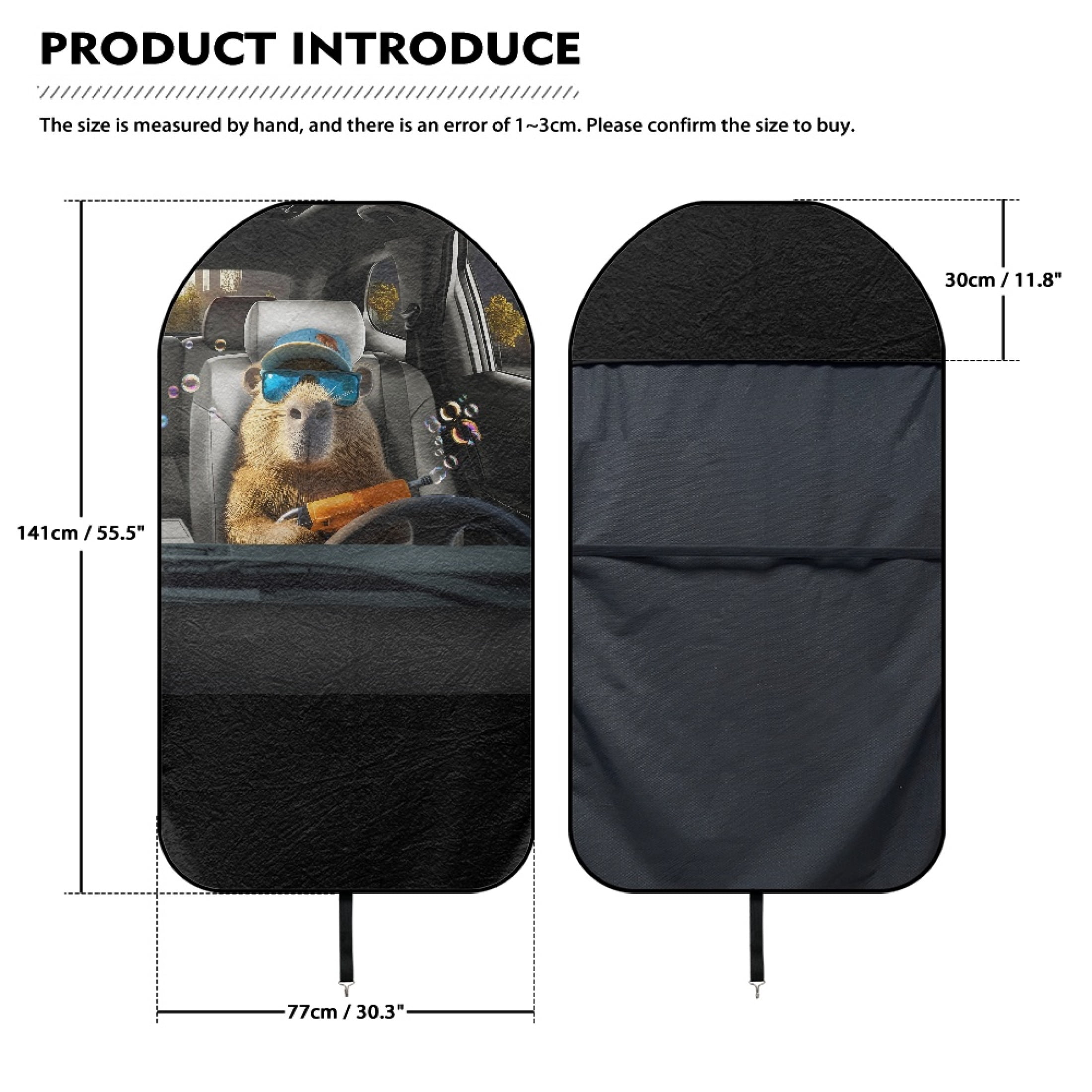 XYZCANDO Funny Driving Capybara Car Seat Towel Cover - Sweatproof & Waterproof Front Seat Protector - Universal Fit for Cars, SUVs, Trucks