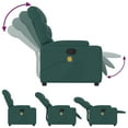 thumbnail image 3 of vidaXL Fauteuil Inclinable de Massage en Tissu Vert Foncé, 3 of 5