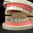 thumbnail image 3 of Fit Light Yellow Gold Color Rose Plated Hip Hop Teeth Drip Grillz Caps Lower Bottom Grill Silver Color Grills BLD, 3 of 6