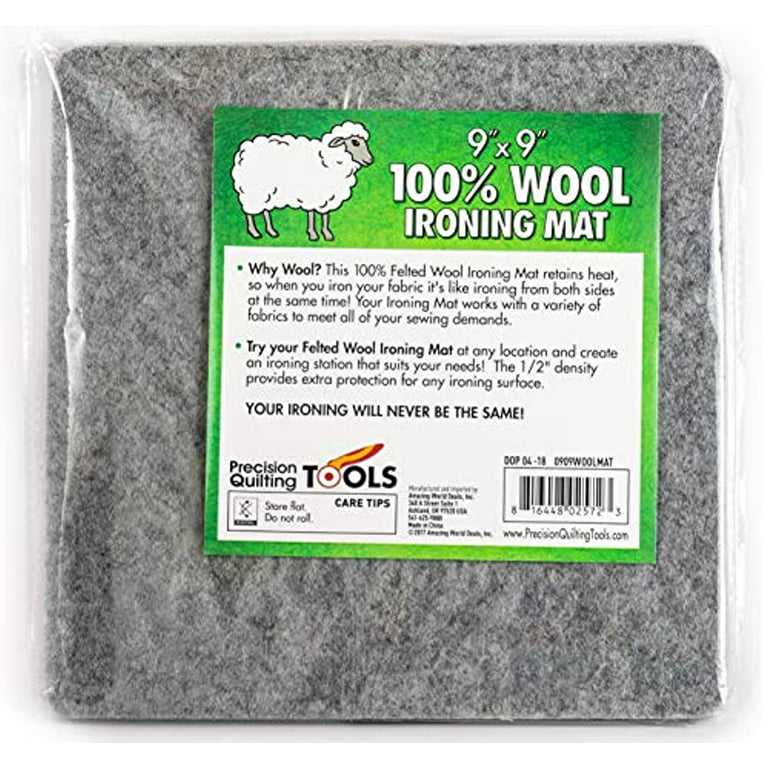 Felted Wool Pressing Mat~100% Wool by the Precision Quilting 9 x 9 