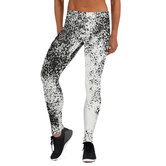 Ink Storm: Black Speckle Print Leggings (XS)