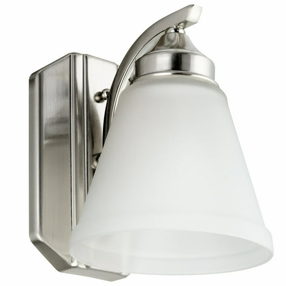 ModernGlow 8 Vanity Wall Light - Brushed Nickel, Frosted Glass, UL Listed, E26 Base, 100W Max