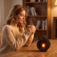 thumbnail image 4 of Round Fireplace Light 3.82in Faux Flame Figurine Tabletop Wall Mount for Indoor Outdoor Desktop Decor Housewarming Holiday Home Decoration Black, 4 of 4