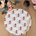 thumbnail image 3 of Red Poppy Flowers Round 13 Inch Placemats Set of 6, Spring Gray Eucalyptus Leaves Rustic HeatResistant Non Slip Place Mats for Dining Table, Wipeable Braided Kitchen Table Mats for Housewarming, 3 of 9