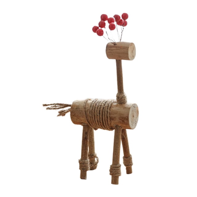 Figuras De Navidad Ciervo De Madera Adorno Artesanal Ciervo Estatuas De Reno De Madera Figura De Ciervo De Madera Figura De Madera Mesa De Comedor Miniatura Accesorios Para Amantes
