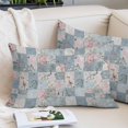 thumbnail image 2 of Blue Pink Botanical Pillow Covers 12"x20", Spring Floral Vintage Soft Brushed Microfiber Breathable Throw Pillow Covers, Decorative Pillowcase with Zipper for Couch Sofa Bedroom Living Room, 2 of 9