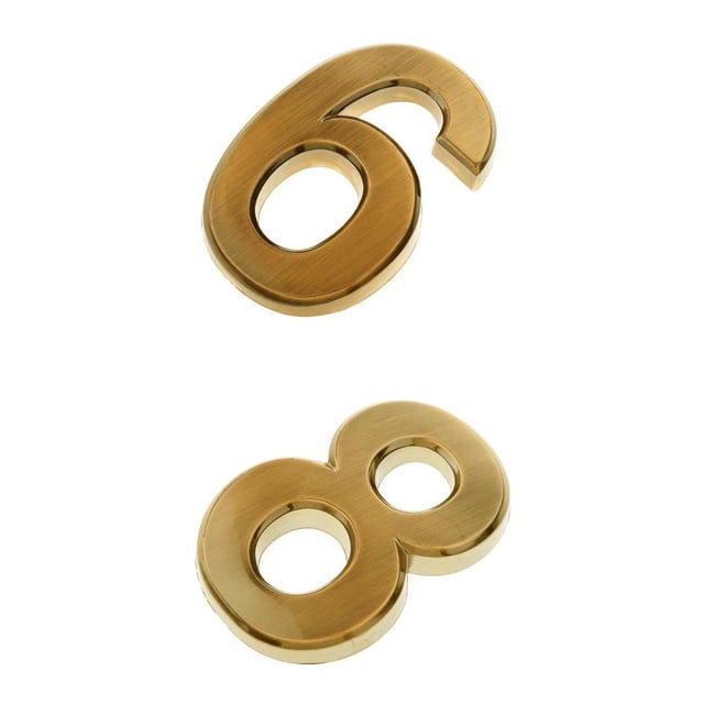 2 piezas de números de dirección de puerta adhesivos Gloria Señal de número de puerta plástico dorado