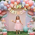 thumbnail image 6 of Happy Birthday Banner & Sign, Macaron Pastel Birthday Decorations for Women, Girls, Boys, Adults, Pets, Party Backdrop, Wall Decor for All Celebrations, 6 of 6