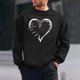 thumbnail image 1 of Amzcrzy Sudadera Para Hombre, Con Estampado De Corazones, Informal, De Manga Larga Y Cuello Redondo, Con Capucha, Color Negro, 3Xl, 1 of 6