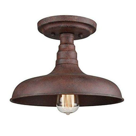 DANXU Lighting Vintage Industrial Retro Rustic Metal Barn Rust Color Ceiling Light