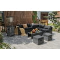 thumbnail image 4 of 8 Pieces Patio Space-Saving Rattan Furniture Set with Storage Box and Waterproof Cover,Outdoor Sectionals, 4 of 10