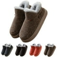 thumbnail image 2 of Mens Slippers,Winter Memory Foam Slippers Soft Closed Toe Non Sole for Men Women Comfort,Slippers for Men,Coffee,11.5, 2 of 9