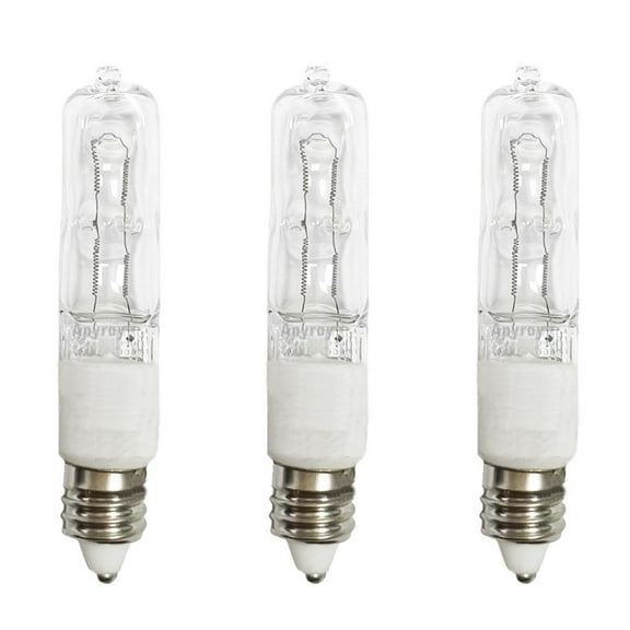 (3)-Pack 100 Watt JD E11 130V 100W Mini-Candelabra T4 Light Bulb, CLEAR, 100-Watts