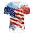 thumbnail image 4 of Camisetas de Algodón de los Hombres Día de la Independencia Patriótico Impreso Cuello Redondo, Manga Corta Top Casual para Uso Diario, Primavera Y Al Aire Libre, 4 of 6