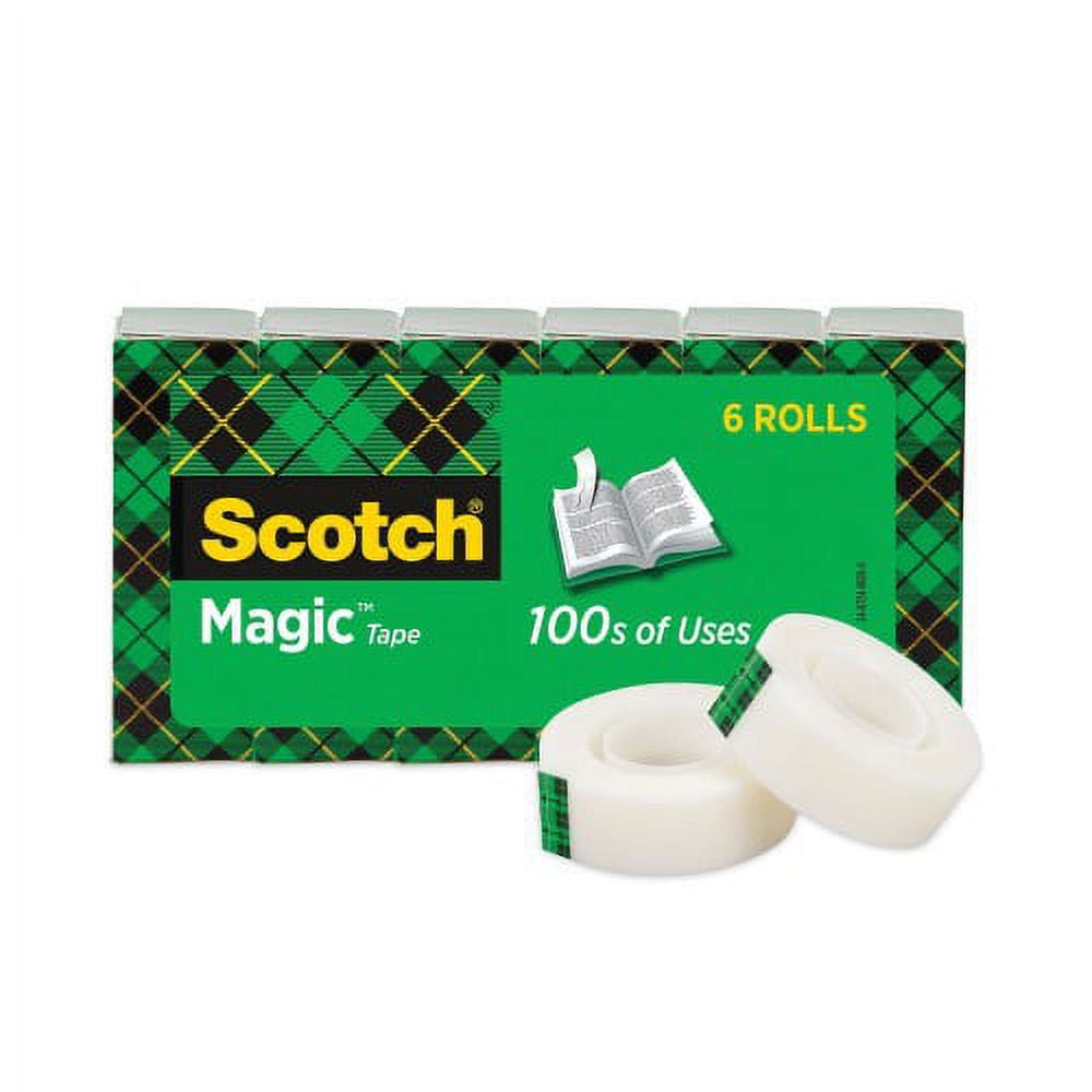 Scotch Magic Tape Refill, 1" Core, 0.75" x 36 yds, Clear, 6/Pack, Each
