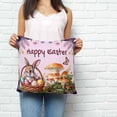 thumbnail image 2 of Happy Easter Pillow Covers 24x24 Inch Decorative Throw Pillow Cover, Bunny Eggs Spring Mushrooms Plants Purple Plaid Sofa Pillowcases Accent Cushion Case Home Decor Bedroom Living Room, 2 of 6