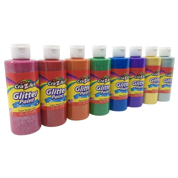 Cra-Z-Art Peinture Scintillante Lavable Pack en Vrac 8ct Couleurs Assorties 4oz Chaque Bouteille