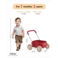 thumbnail image 2 of Kidpop PULA Carro de Empuje y Arrastre 2 en 1, Andador de Empuje para Bebés para Primer Aprendiz de 7 Meses a 4 Años, Regalos de Cumpleaños de Un Año, Robusto y Seguro, Interiores y Exteriores (Rojo), 2 of 5