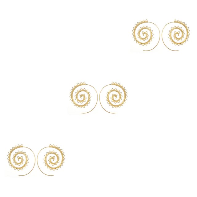 Minnieouse Earrings Round Stylish Spiral Ear Earring Exaggerated Dangle Gold Dangling Jewelry for Women Party Wedding Decoration Type1 NO1 Minnieouse CBP502456