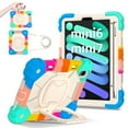 thumbnail image 2 of Dteck with Pencil Holder Case for mini A17 Pro 2024,iPad mini 6th Generation 8.3 inch Heavy Duty Silicone Case 360 Degree Rotating Handle Stand Cover with Shoulder Strap,Colorful, 2 of 9