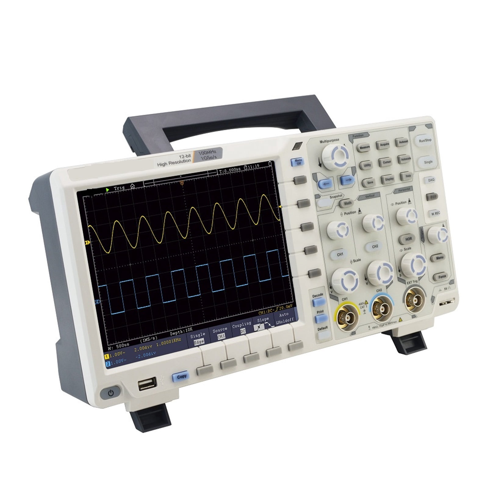 Digital Oscilloscope 1GS/s 100MHz Record Length 12 Bits Multimeter Oscilloscope Generator ,Professional Designed