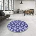 thumbnail image 4 of Ahgly Company Machine Washable Indoor Rectangle Transitional Jeans Blue Area Rugs, 4' x 6', 4 of 7