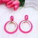 thumbnail image 1 of Pendientes de acrílico con costura hueca y círculos de 12 colores de arcoíris, pendientes personalizados de moda exagerada, pendientes para mujer, 1 of 4