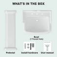 thumbnail image 6 of 23" W X 19" D Bathroom Pedestal Sinks, Vintage White Ceramic Pedestal Bathroom Sink With Overflow and 3 Pre-Drilled Holes - Fits 8-Inch Faucets, 6 of 8