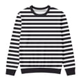 thumbnail image 5 of YMNXA Childrens Kids Boys T Shirts Long Sleeve Round Neck Striped Print Comfortable Breathable Layering Top For Casual Daily Wear,Black,3-4 Years, 5 of 6