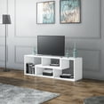 thumbnail image 4 of Cubicco Modern Engineered Wood TV Stand for TVs up to 55”, White, Veneer, 4 of 8