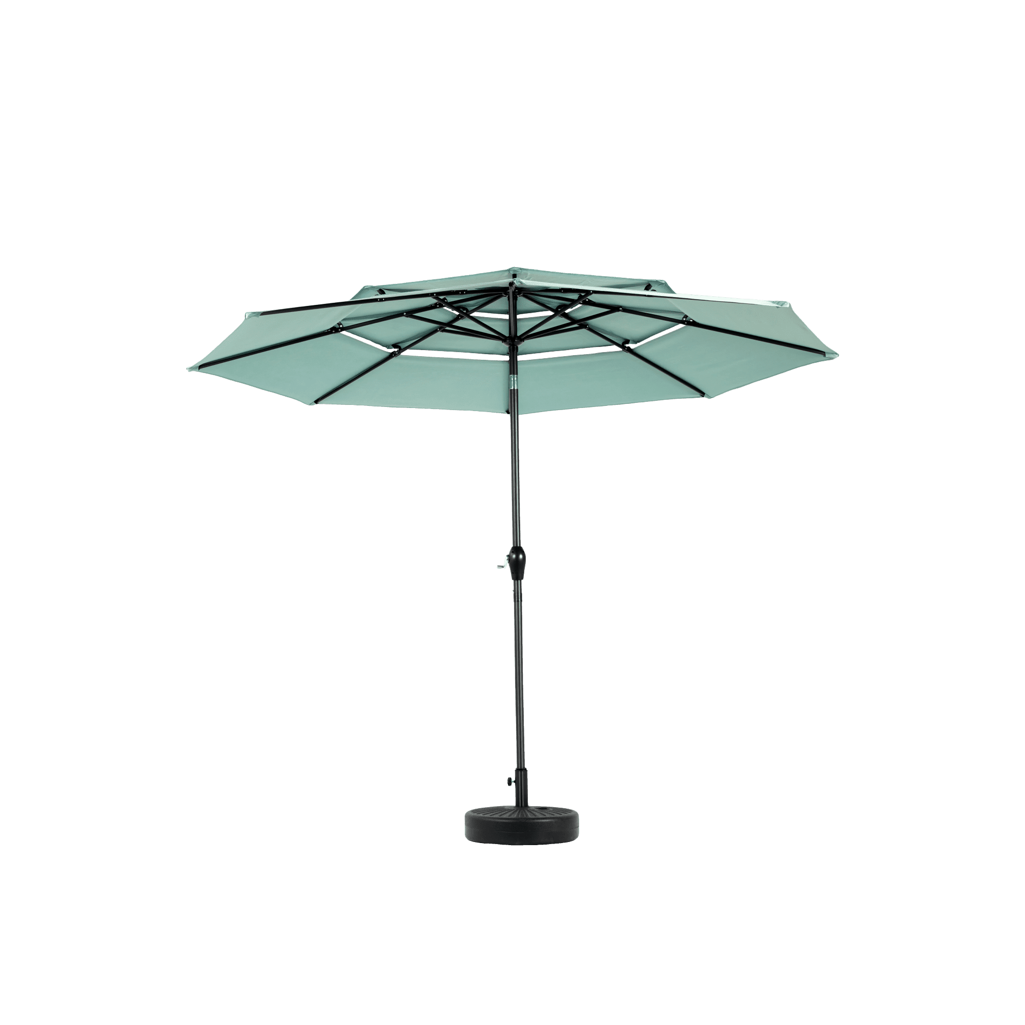Leumius 10ft Outdoor Patio Umbrellas for Outside,3 Tier Auto-tilt Vented Market Table Umbrella for Backyard, Deck, Garden,Light Green(Base Not Included)