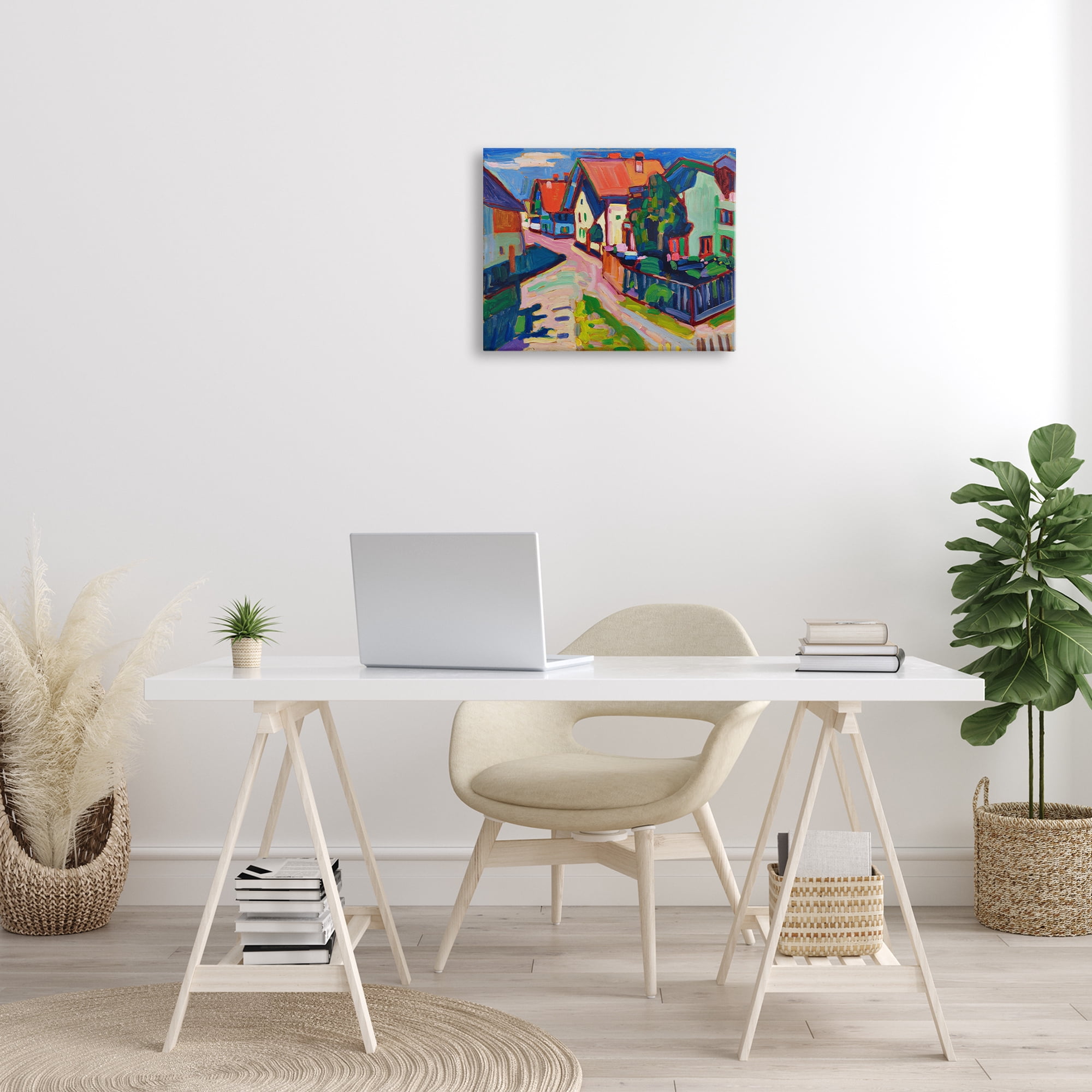 Stupell Industries Kandinsky Murnau Landscape Scenic & Cityscapes Painting Wrapped Canvas Art Print Wall Art, 20 x 16
