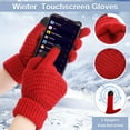 thumbnail image 3 of 4 Sets Womens Winter Visor Hats and Winter Gloves Warm Beanie Hats with Brim Sequined Flower & Touchscreen Gloves, 3 of 7