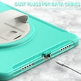 thumbnail image 7 of ELEHOLD Case for iPad Air (M2) 11 inch (2024) / iPad Air 4 & 5 10.9 Inch (2020/2022) / iPad Pro 11 2022, Military Grade Shockproof Silicone Protector with Pencil Holder+ Rotating Stand,Mint, 7 of 7