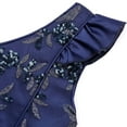thumbnail image 6 of YanQiao Elegant Girls Dress Satin Sleeveless Floral Embriodery Party Gowns 9-10 Years Navy, 6 of 9