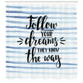 thumbnail image 3 of Ambesonne Inspirational Shower Curtain, Calligraphy on Stripe, 69"Wx75"L, Pale Blue White, 3 of 3