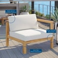 thumbnail image 5 of Bayport Outdoor Patio Teak Wood Right-Arm Chair Natural White, 5 of 6