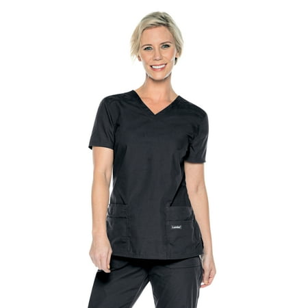 

Landau Essentials Tailored Fit 4-Pocket V-Neck Scrub Top for Women 8111