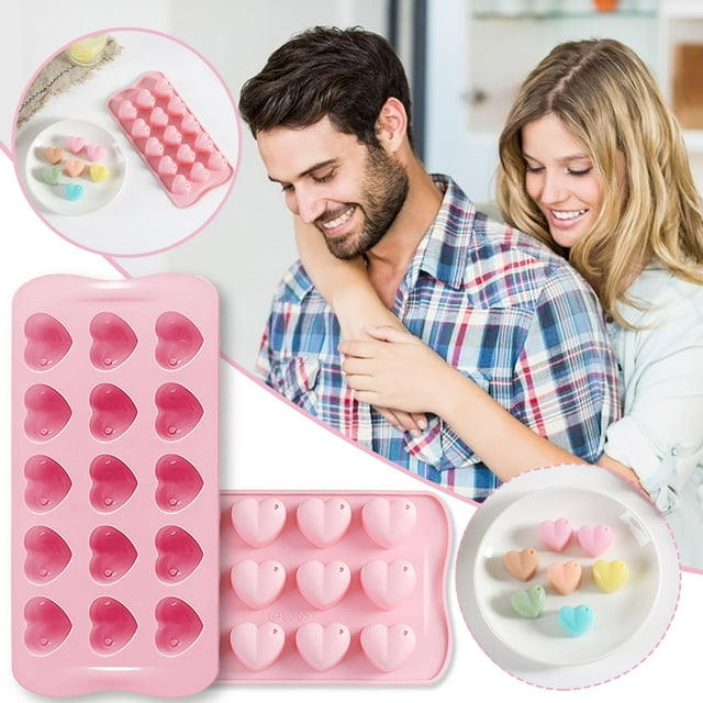 Oleegame 1 Pce Moule à Biscuits Moule à Gâteau Polyvalent Silicone Rond Moule à Gâteau Superposé en Forme de Cœur Rose